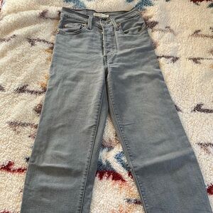 Gray straight leg Levi’s jeans